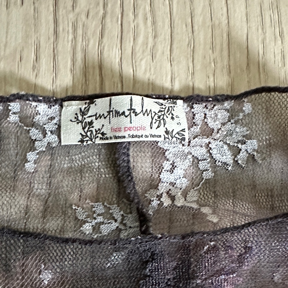 Free People Sheer Floral Long Sleeve Top - Black and Purple - Picture 2 of 3